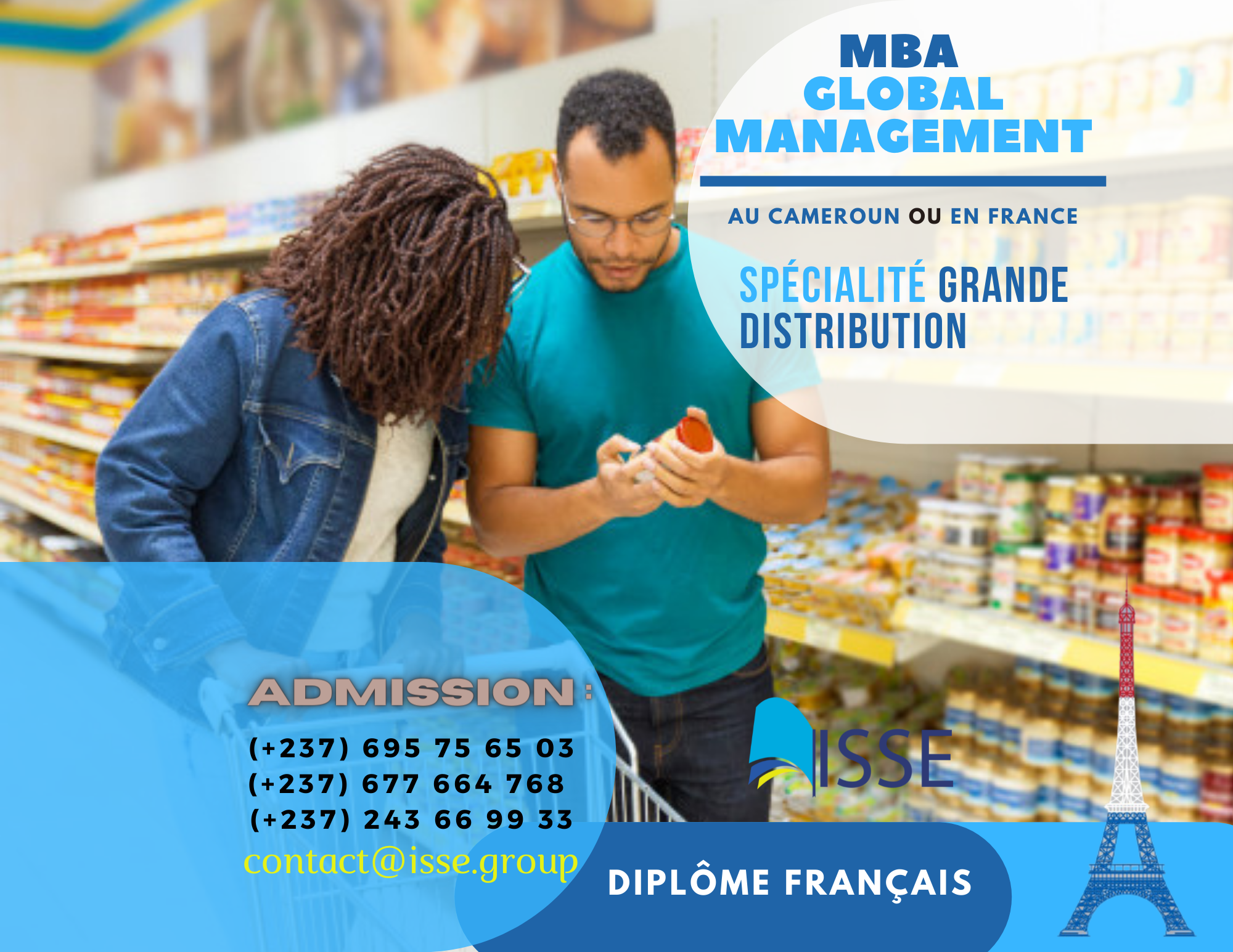 MBA GLOBAL MANAGEMENT Bac+5, spécialité Commerce de Réseau Grande Distribution. 