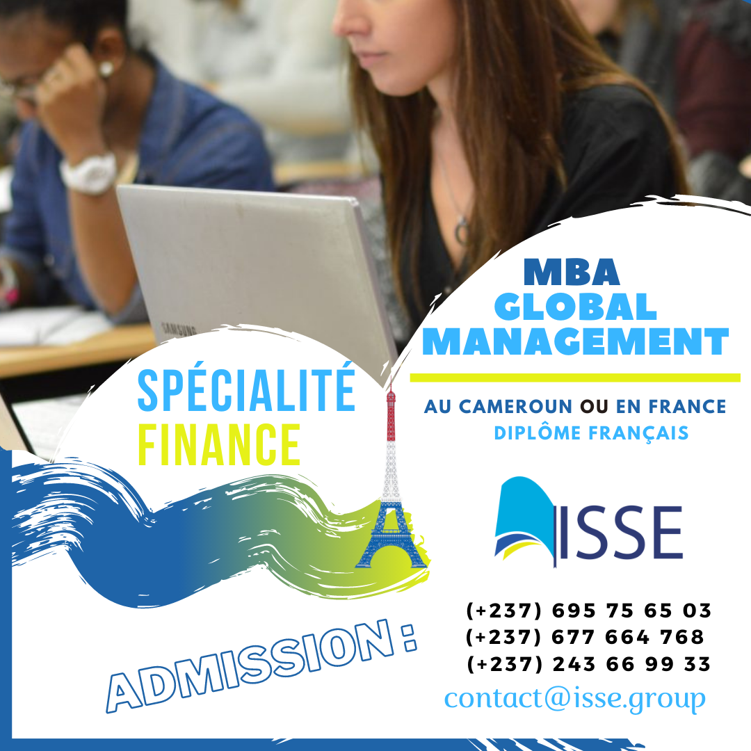 MBA GLOBAL MANAGEMENT Bac+5, spécialité Finance. 